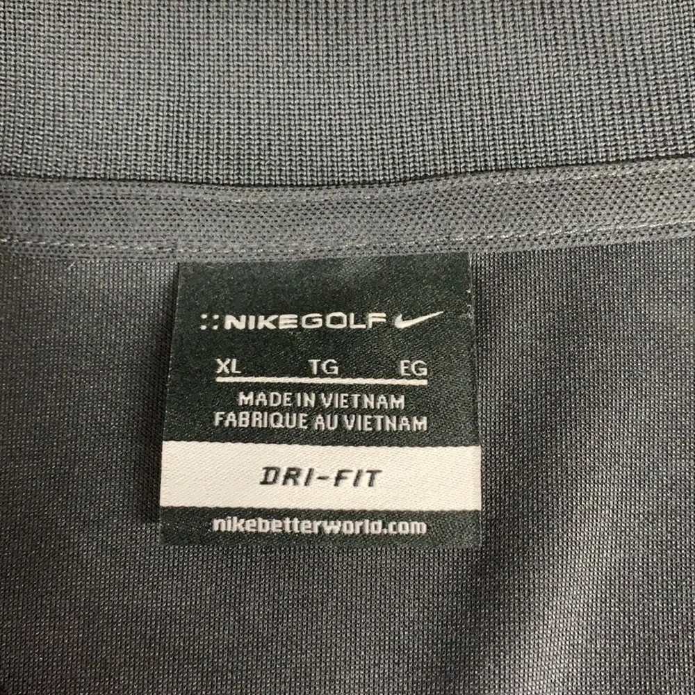 Nike Golf Dri-Fit Dark Gray Subdued Logo Short Sleeve Polo Shirt Size XL X-Large